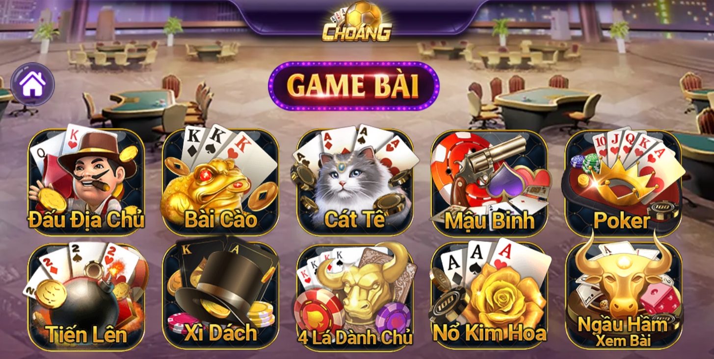 Kho game bài tại Choáng vip