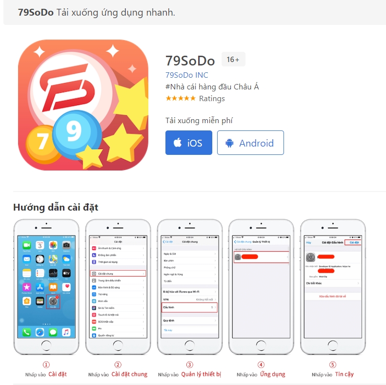 Tải app 79sodo ios, android mới phiên bản đầy đủ